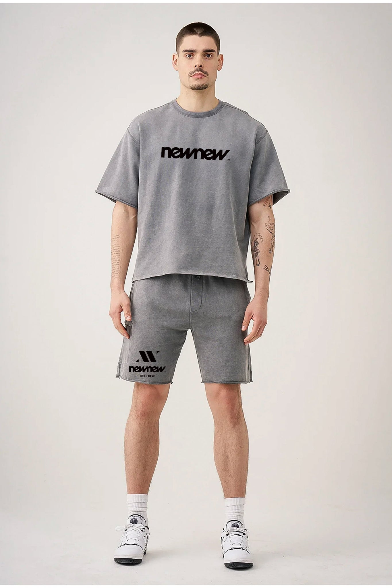 NewNew - French Terry Garment Dye Raw Edge Short Set